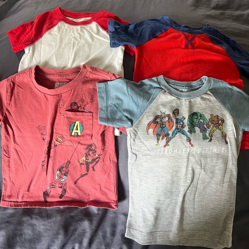 Bundle of 4 toddler boy 18 month tshirts Avengers